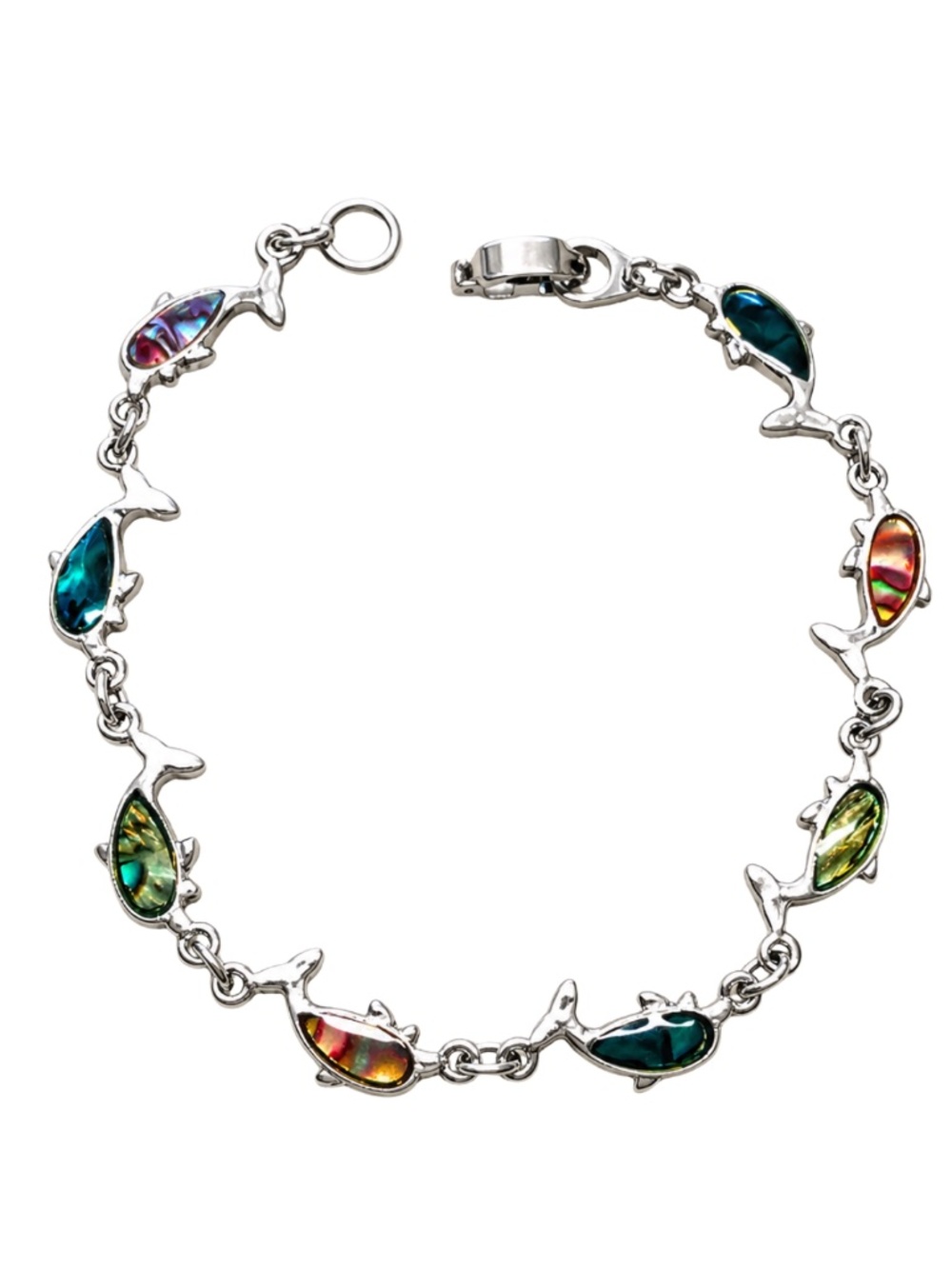 Vintage Made in Korea Dolphin Paua Shell Bracelet – Natural Shell Link Bracelet